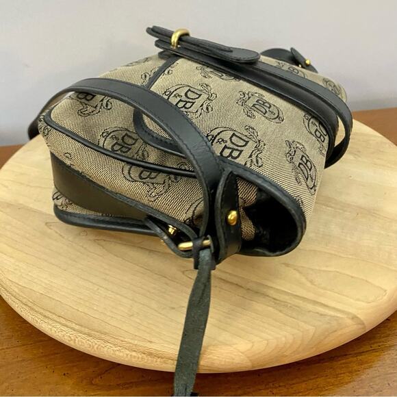 Vintage Dooney Bourke Crossbody Shoulder bag Print Fabric Leather Trim READ - Picture 13 of 16